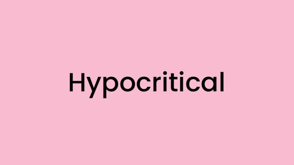 I am feeling Hypocritical